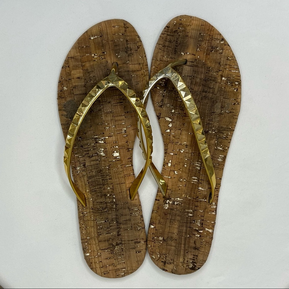 Lily Pulitzer - Gold Sandals cork bottom - size 8.5